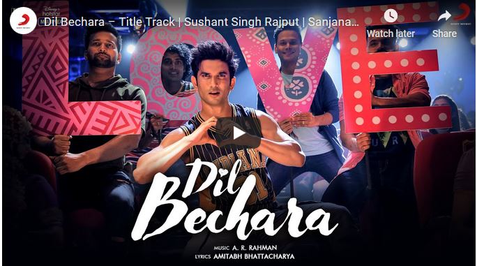 Dil Bechara – Title Track | Sushant Singh Rajput