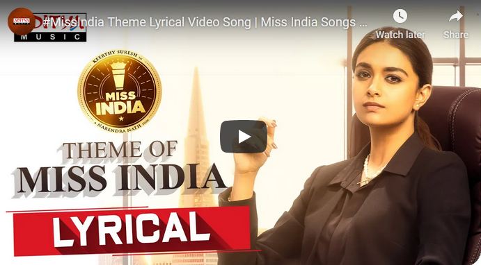 #MissIndia Theme Lyrical Video Song |