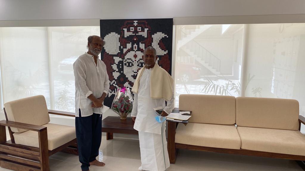 இளையராஜா ஸ்டூடியோவை பார்த்து ரசித்து பாராட்டிய ரஜினிகாந்த்!