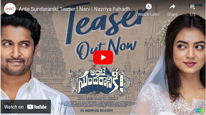 Ante Sundaraniki Teaser