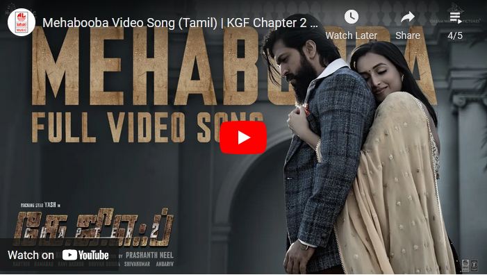 Mehabooba Video Song  | KGF Chapter 2